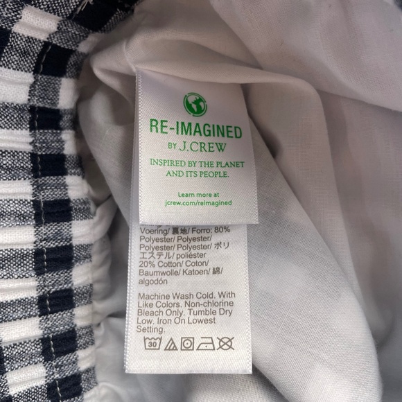 Women's J.Crew Navy White Gingham Skirt Size Medium - Picture 6 of 6